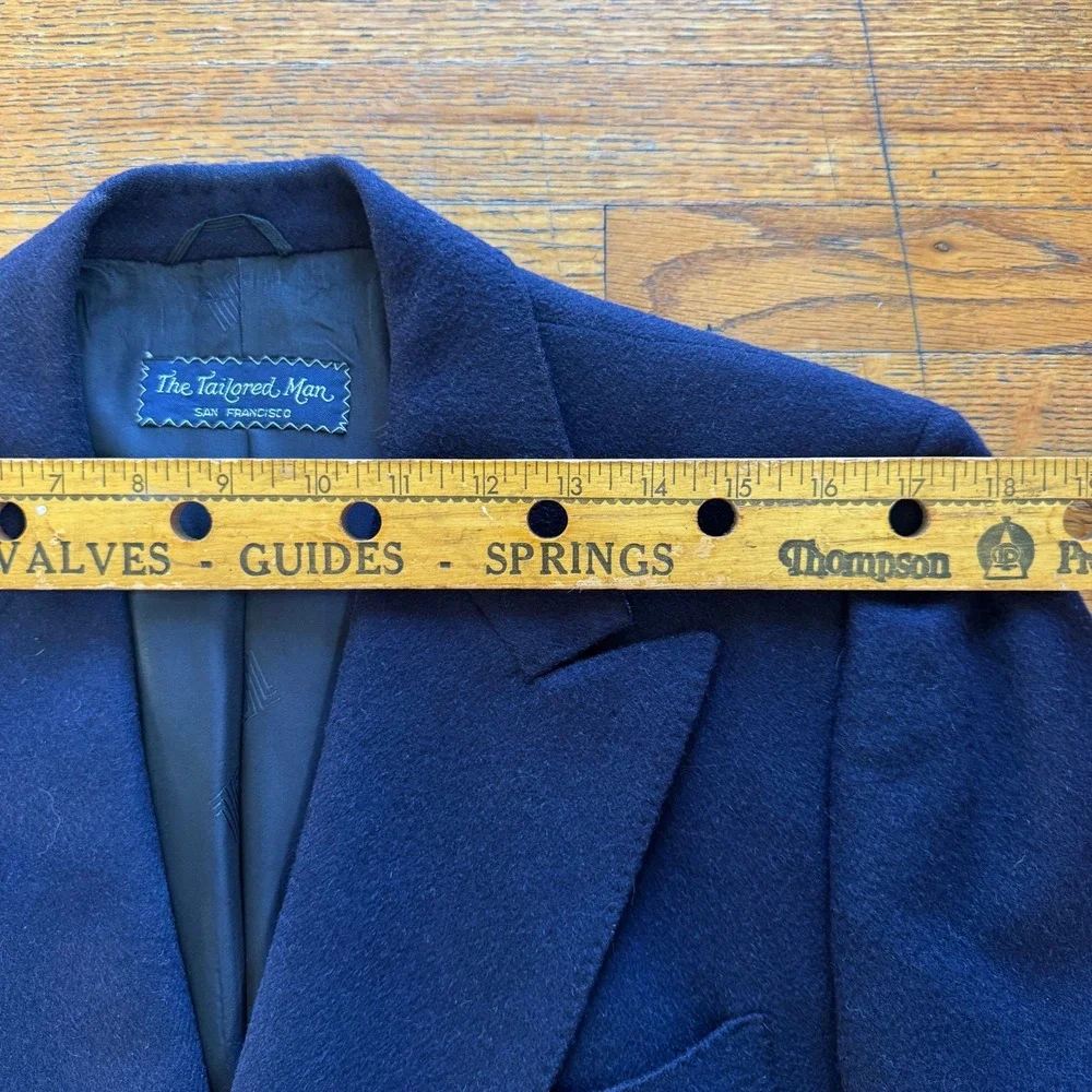 Lanvin Paris Navy Blue Double Breasted Camel Hair Blazer Sport Coat Mens 42-43R